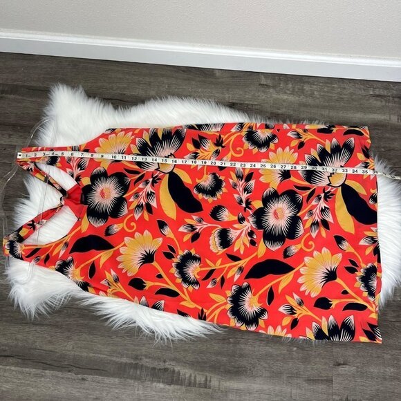 J Crew Coral Floral Twist Back Sleeveless Silk Dress Womens 8 - Picture 8 of 8